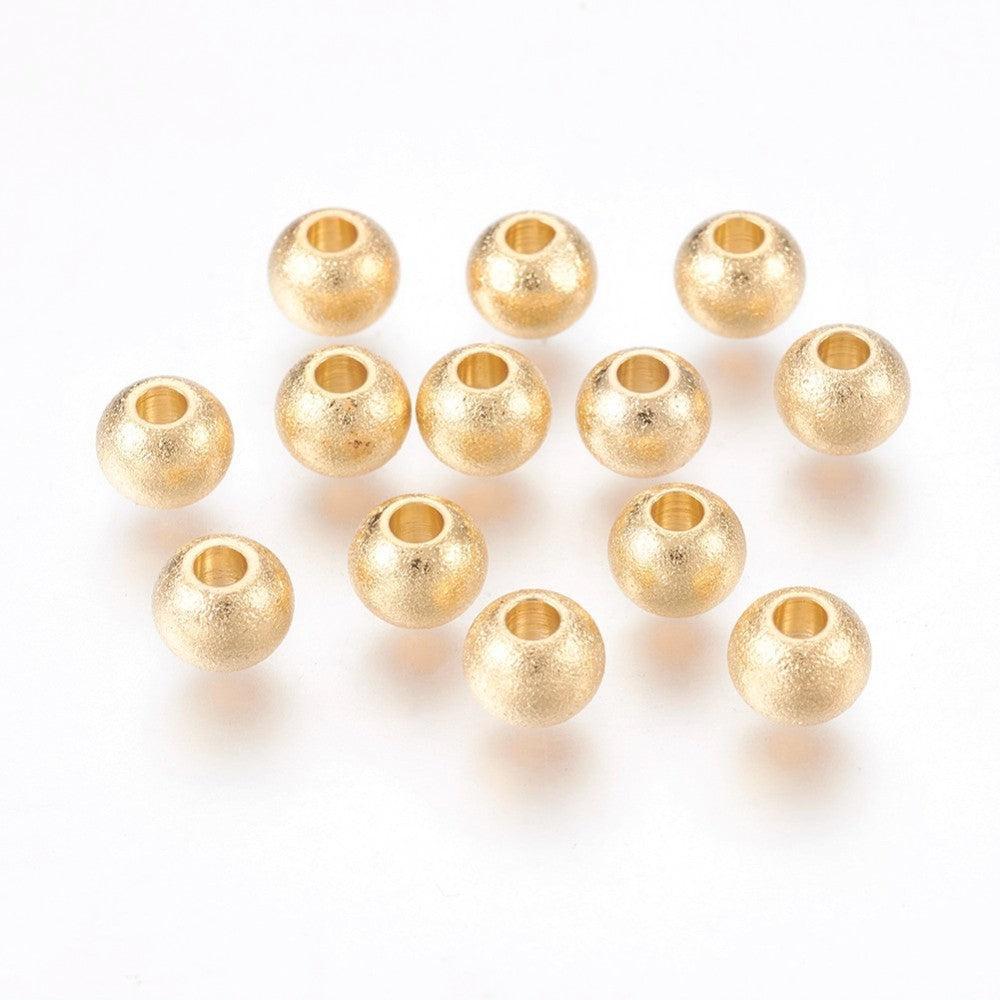 Spacer Kraal RVS Rond Goud 4mm - per stuk-Kralen-Kraaltjes van Renate