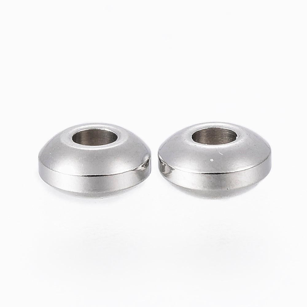 Spacer Kralen RVS Disc Zilver 4x2mm - per stuk-Kralen-Kraaltjes van Renate