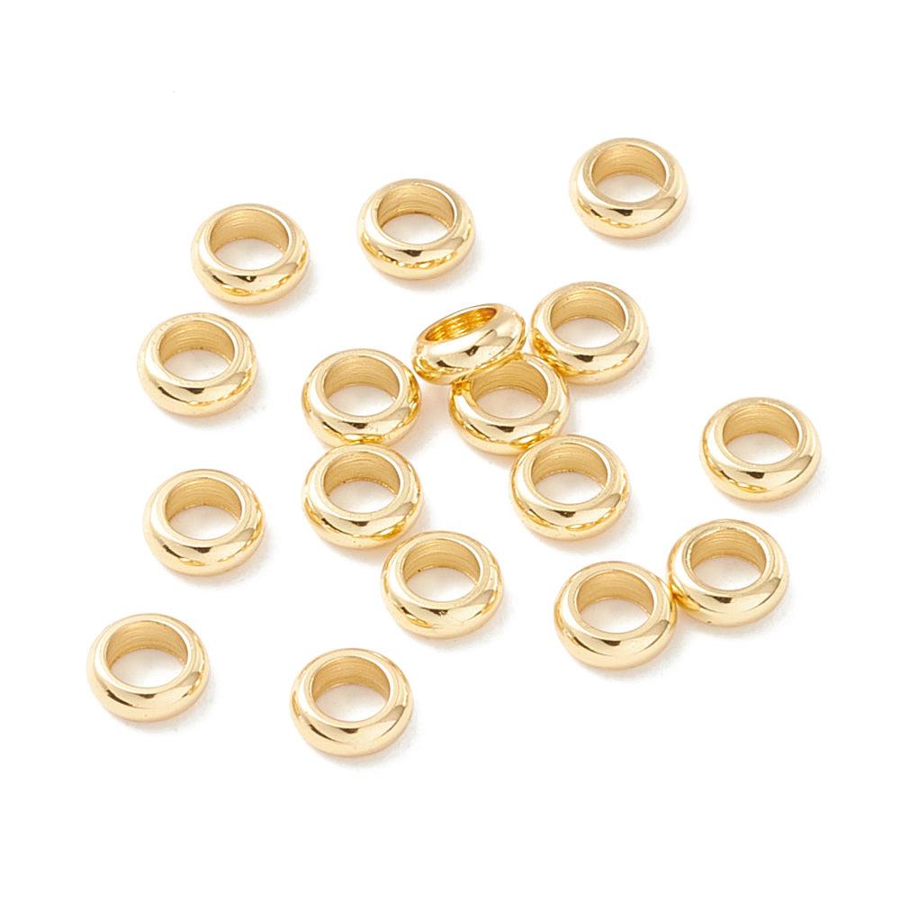 Spacer bead 5x2mm 18K RVS goud-Kralen-Kraaltjes van Renate