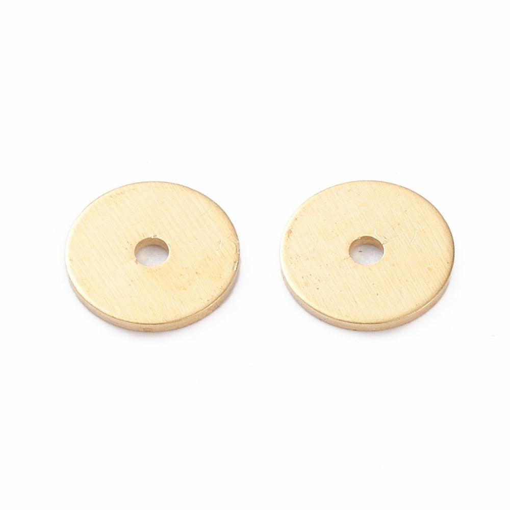 Spacer bead disc 18K RVS goud 6x0.5mm- per 20 stuks-onderdelen-Kraaltjes van Renate