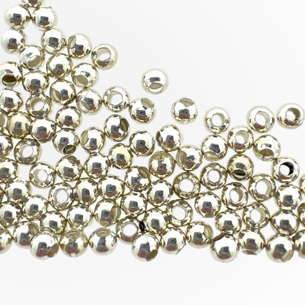 Spacer kraal rond 2,4mm Lichtzilver - 100 stuks-bedels-Kraaltjes van Renate