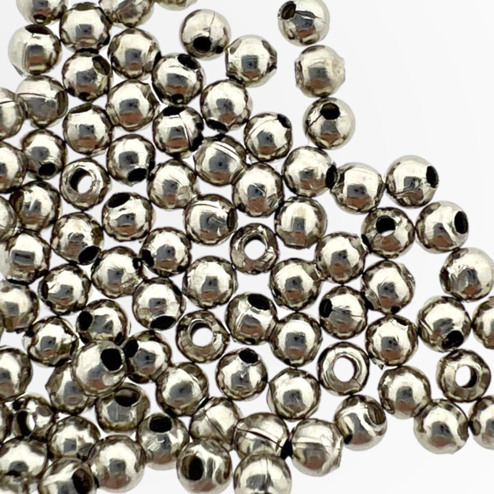 Spacer kraal rond 2,4mm zilver - 100 stuks-bedels-Kraaltjes van Renate