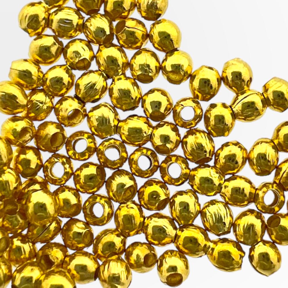 Spacer kraal rond 2mm goud - 100 stuks-bedels-Kraaltjes van Renate