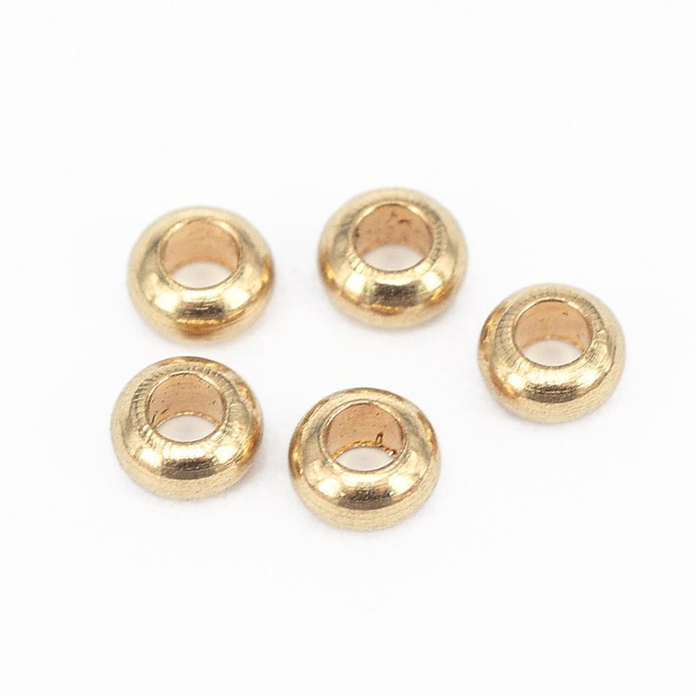 Spacer kralen brass goud rondelle 3mm- per 6 stuks-bedels-Kraaltjes van Renate