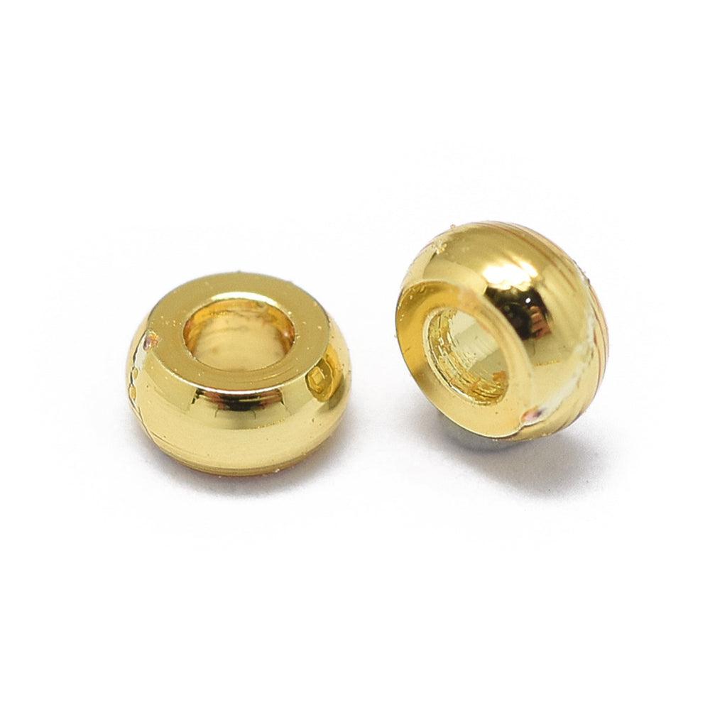 Spacer kralen rondelle 24K goud 3x1,5mm- per 10 stuks-bedels-Kraaltjes van Renate