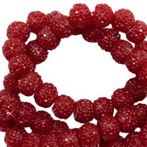 Sparkling beads Dark red 8mm - 10 stuks-Kraaltjes van Renate