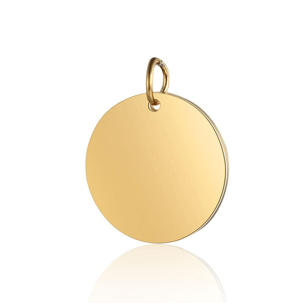 Stainless Steel Bedel Glad Muntje Goud 18mm - per stuk-Bedels-Kraaltjes van Renate