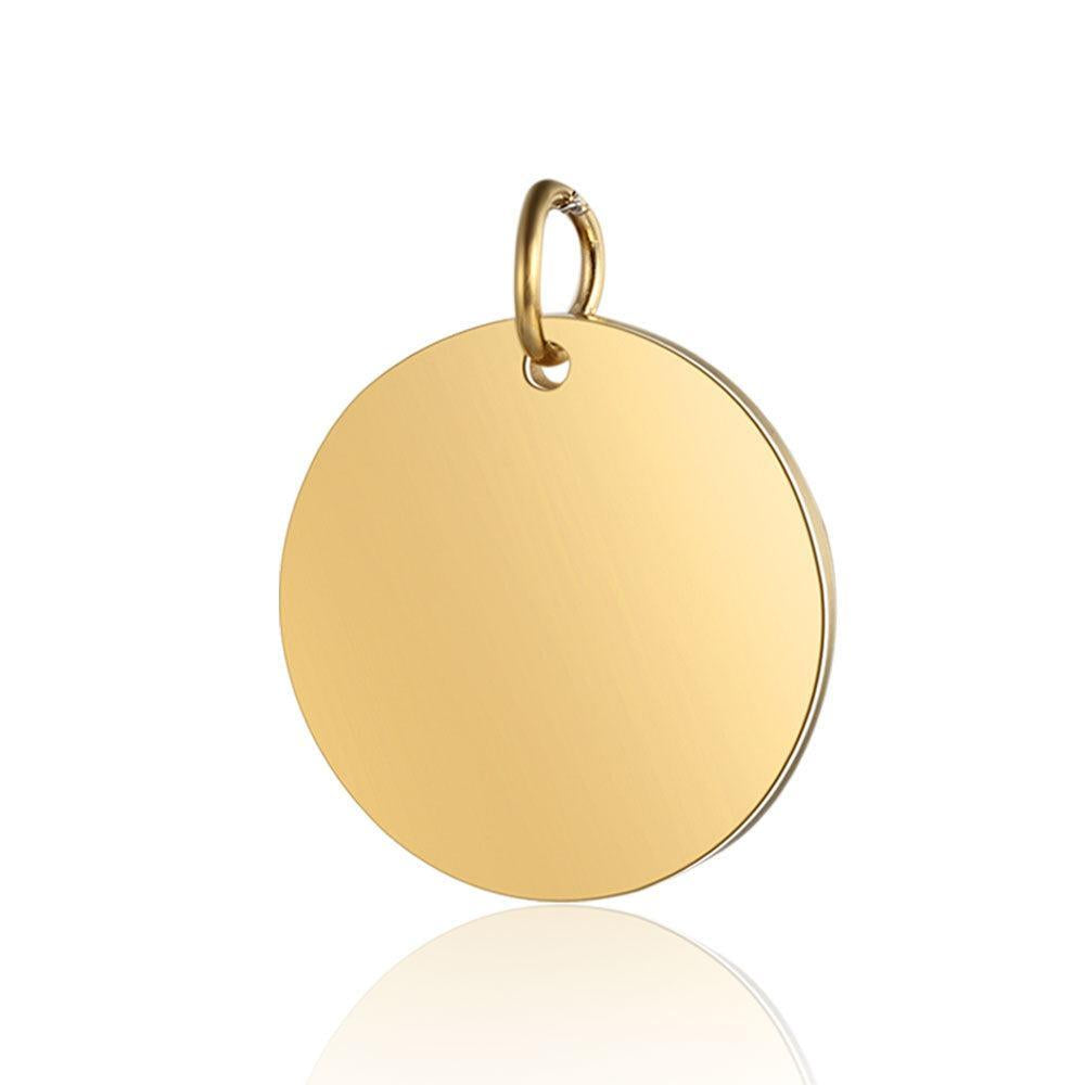 Stainless Steel Bedel Glad Muntje Goud 20mm - per stuk-Bedels-Kraaltjes van Renate