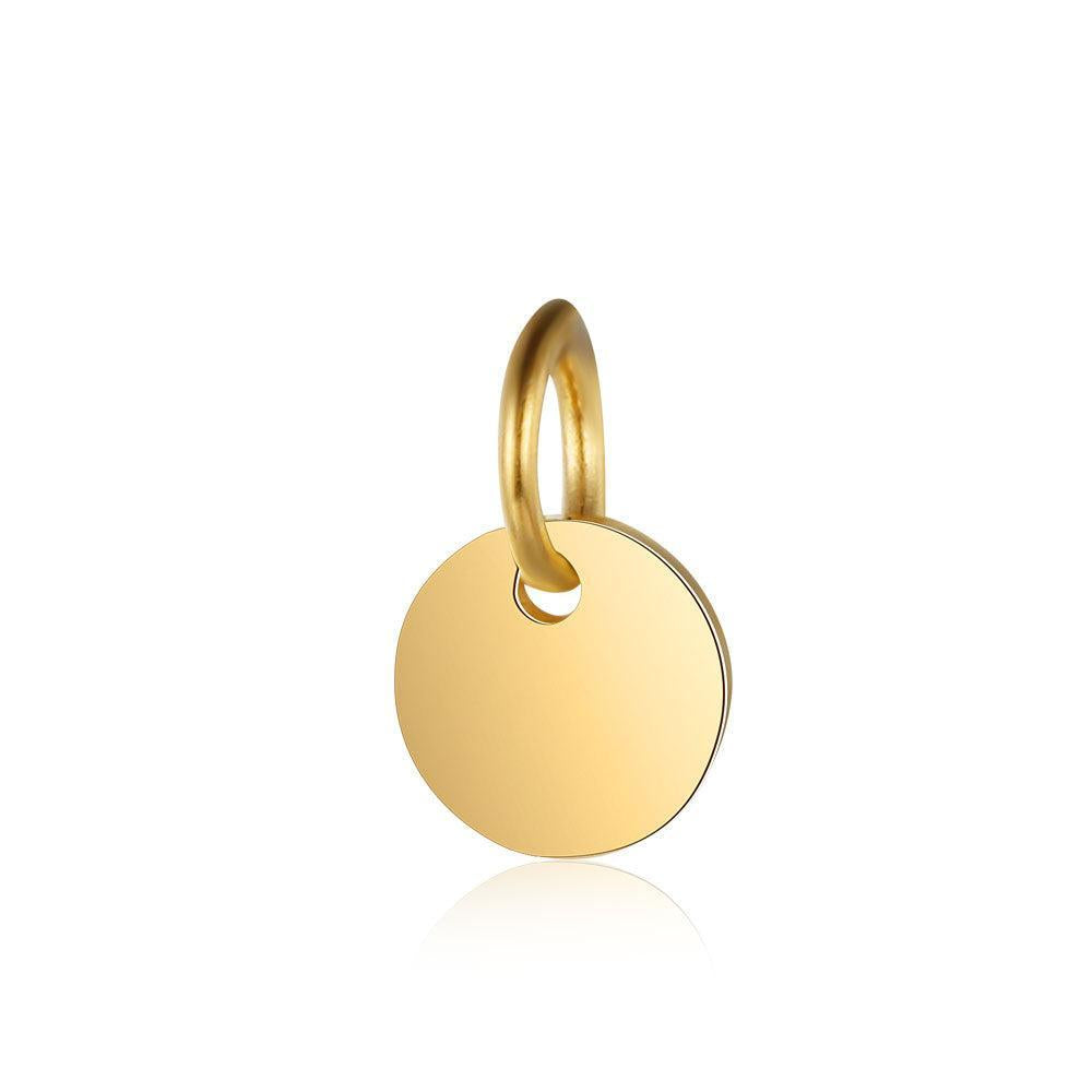Stainless Steel Bedel Glad Muntje Goud 6mm - per stuk-Bedels-Kraaltjes van Renate
