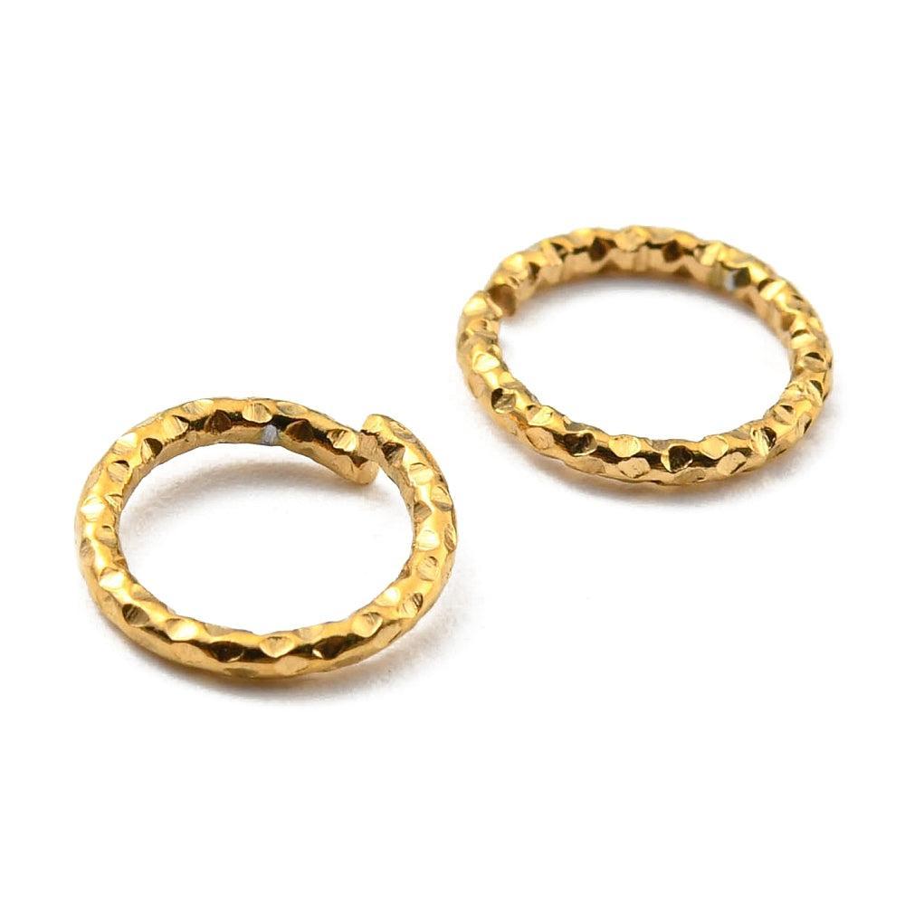 Stainless Steel Ringetje Diamantgeslepen Goud 8x1.0mm - per 5 stuks (kopie)-Onderdelen-Kraaltjes van Renate