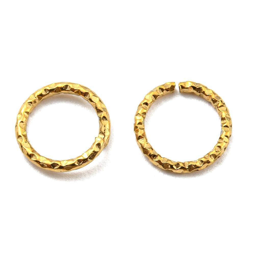 Stainless Steel Ringetje Diamantgeslepen Goud 8x1.0mm - per 5 stuks (kopie)-Onderdelen-Kraaltjes van Renate