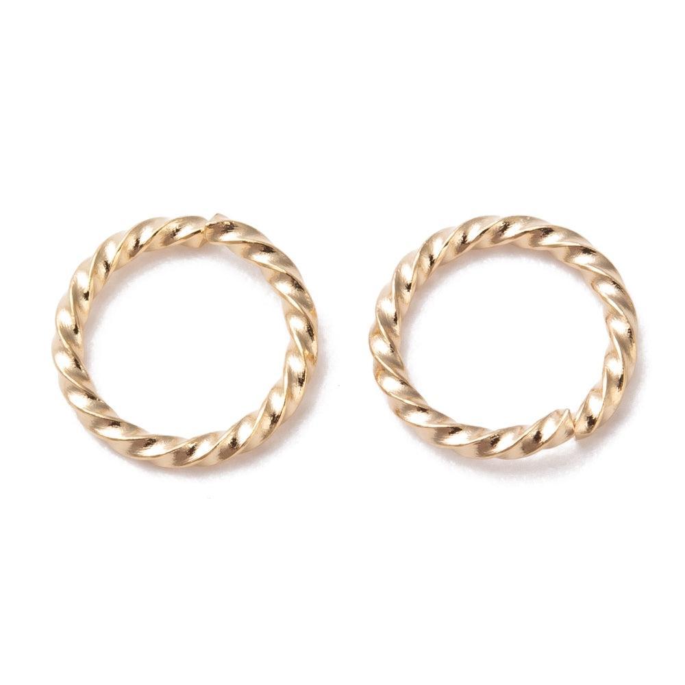 Stainless Steel Ringetje Gedraaid Goud 10x1.3mm - per zakje (5 stuks) (kopie)-Onderdelen-Kraaltjes van Renate
