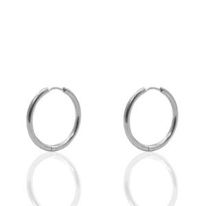 Stainless steel oorbellen creolen 15mm Zilver - per paar-Kraaltjes van Renate