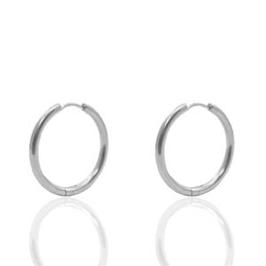 Stainless steel oorbellen creolen 16mm Zilver - per paar-Kraaltjes van Renate