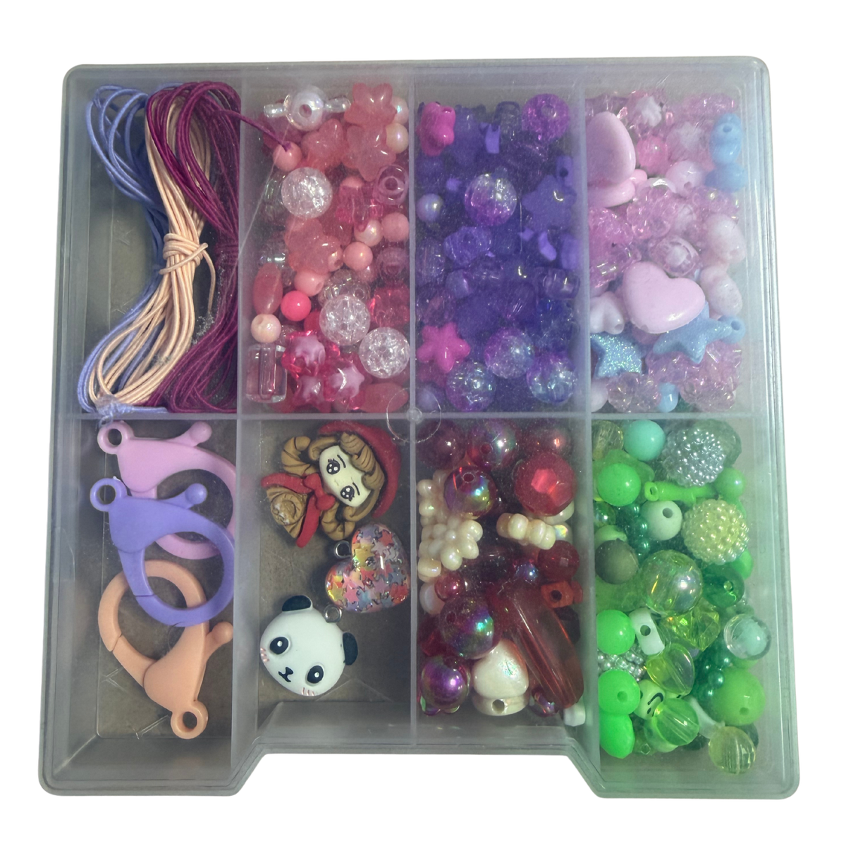 Starters set met acrylkralen, bedels, elastiek en meer - per set-gereedschap-Kraaltjes van Renate