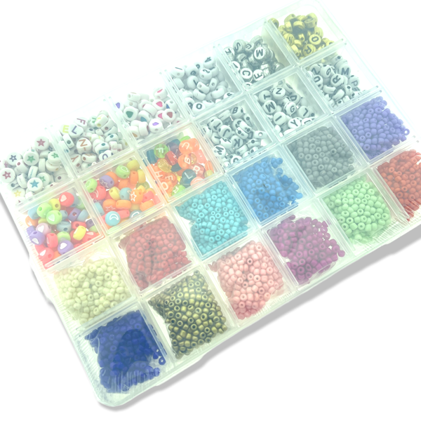 Starters set met rocailles, acryl kralen, elastiek en meer-gereedschap-Kraaltjes van Renate