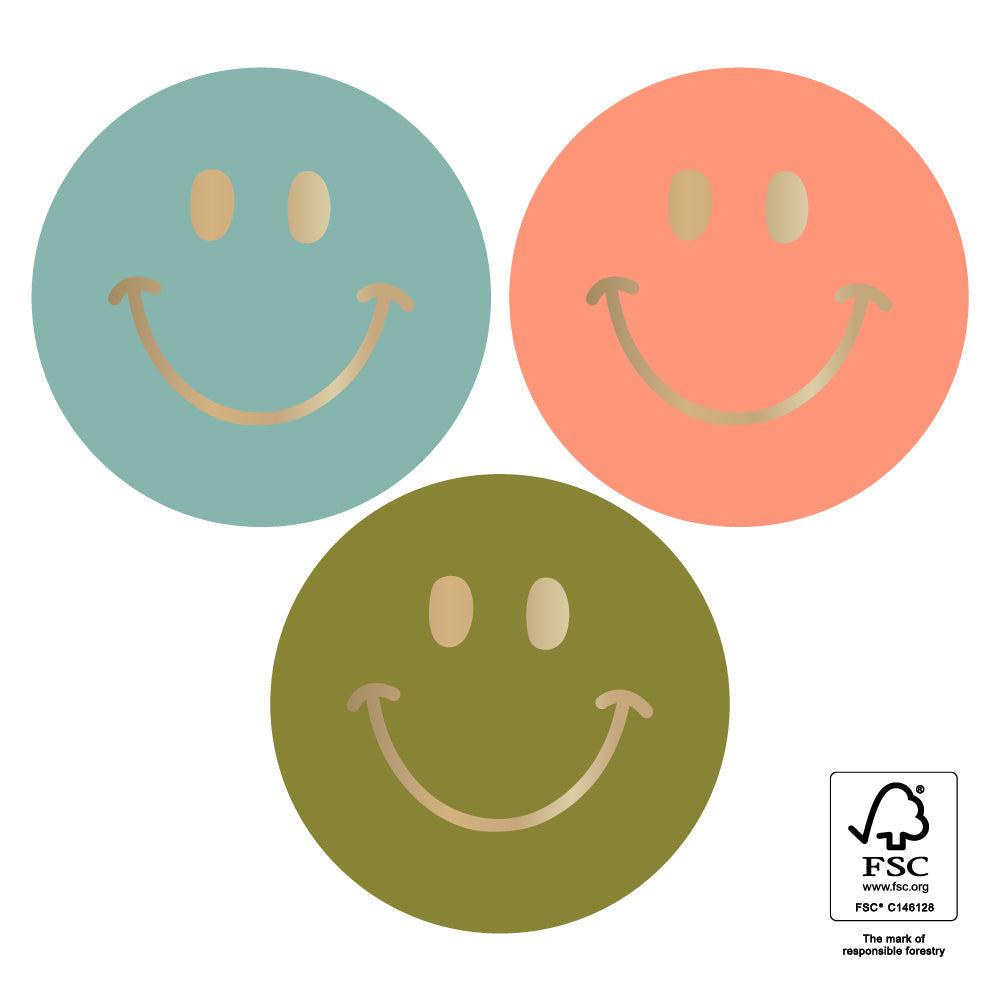 SticStickers Multi - Smiley Gold - Happy - 8 stuks-Gifts-Kraaltjes van Renate