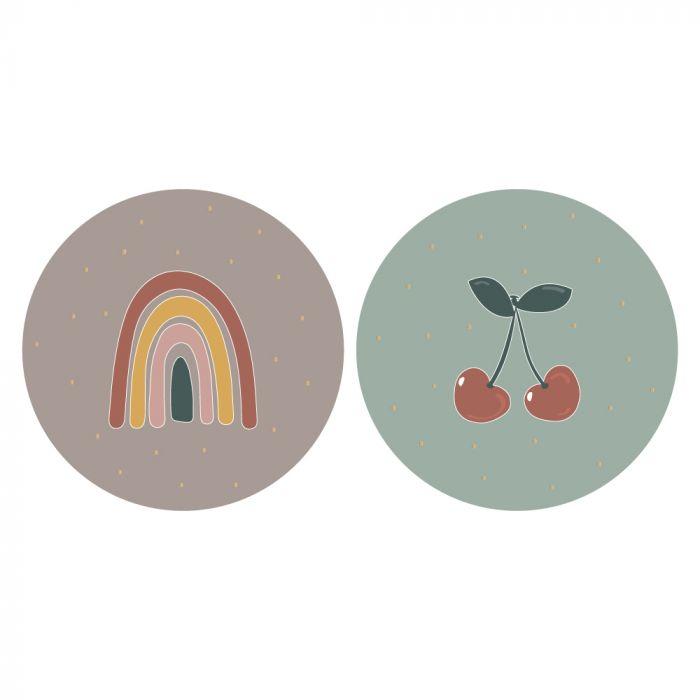 Stickers Cherry Rainbow 55mm - 10 stuks-Kraaltjes van Renate