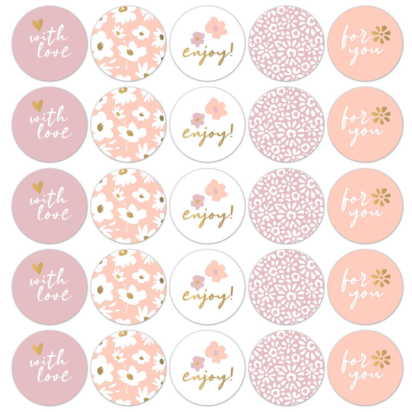 Stickers Coeurs de Fleurs roze 50mm - 10 stuks-Gifts-Kraaltjes van Renate