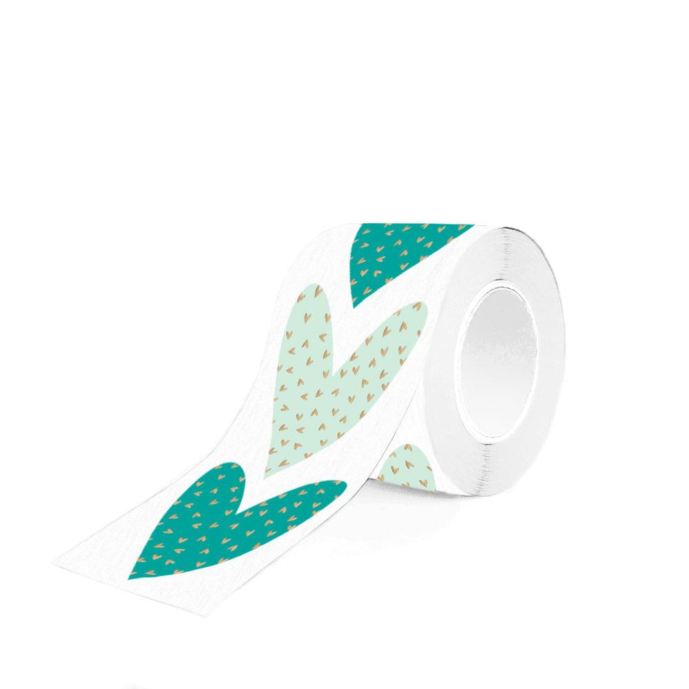 Stickers Duo - Small Hearts Gold - Green - 8 stuks-Gifts-Kraaltjes van Renate