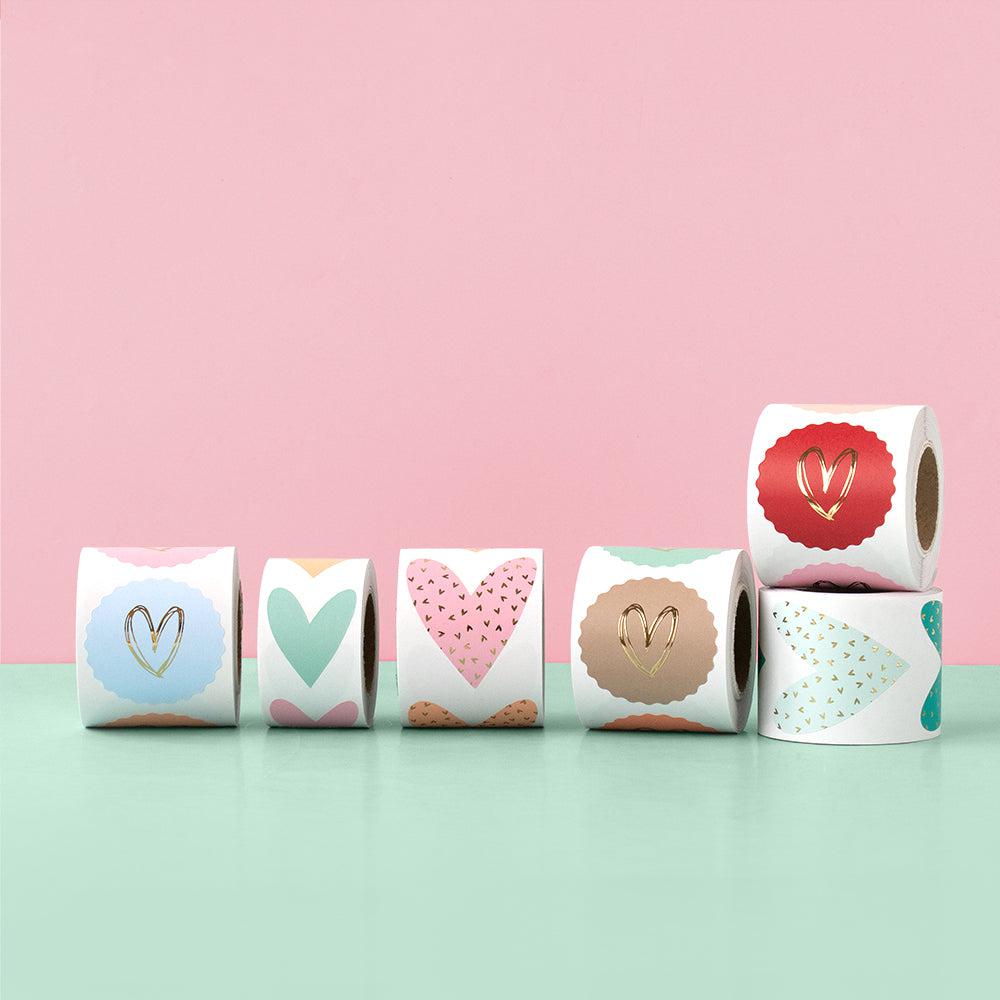 Stickers Duo - Small Hearts Gold - Green - 8 stuks-Gifts-Kraaltjes van Renate