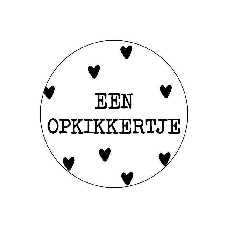 Stickers 'Een opkikkertje' wit 40mm - 10 stuks-Kraaltjes van Renate