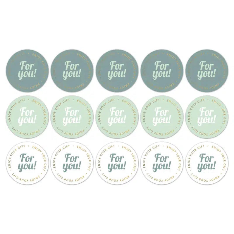 Stickers Enjoy your gift groen wit 50mm - 10 stuks-Gifts-Kraaltjes van Renate