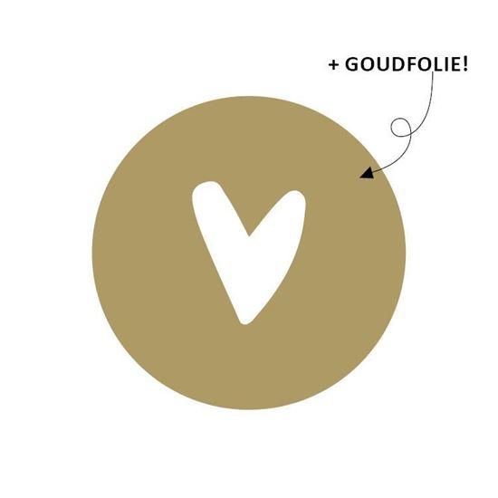 Stickers Hartje goud/wit 40mm - 10 stuks-Kraaltjes van Renate