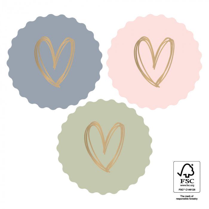 Stickers Heart Gold Faded light 55mm - 10 stuks-Gifts-Kraaltjes van Renate