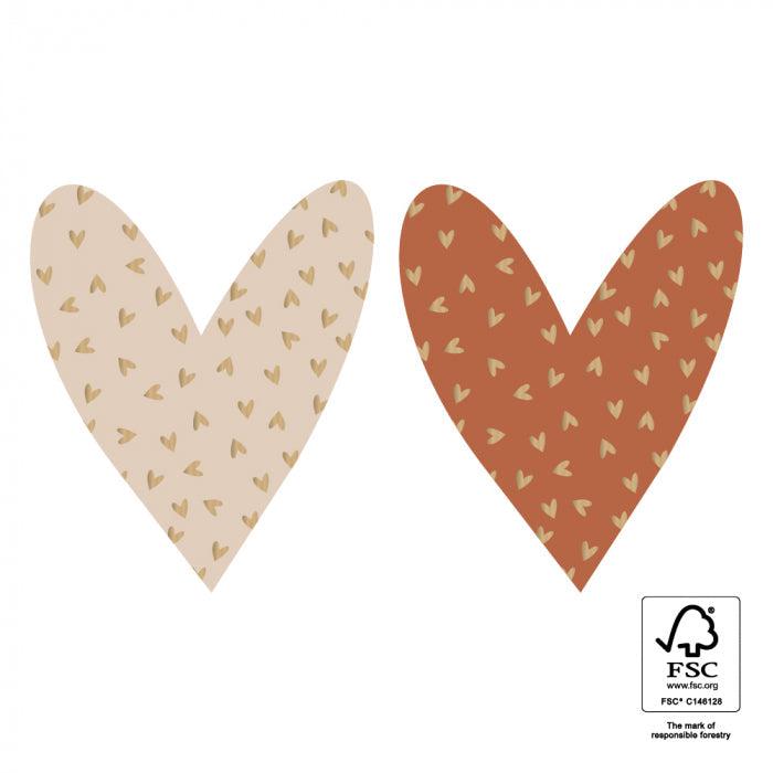 Stickers Hearts with small hearts faded 51x61mm - 8 stuks-Gifts-Kraaltjes van Renate