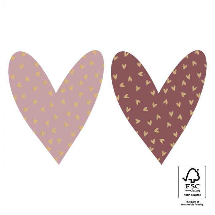 Stickers Hearts with small hearts sweet 51x61mm - 8 stuks-Gifts-Kraaltjes van Renate