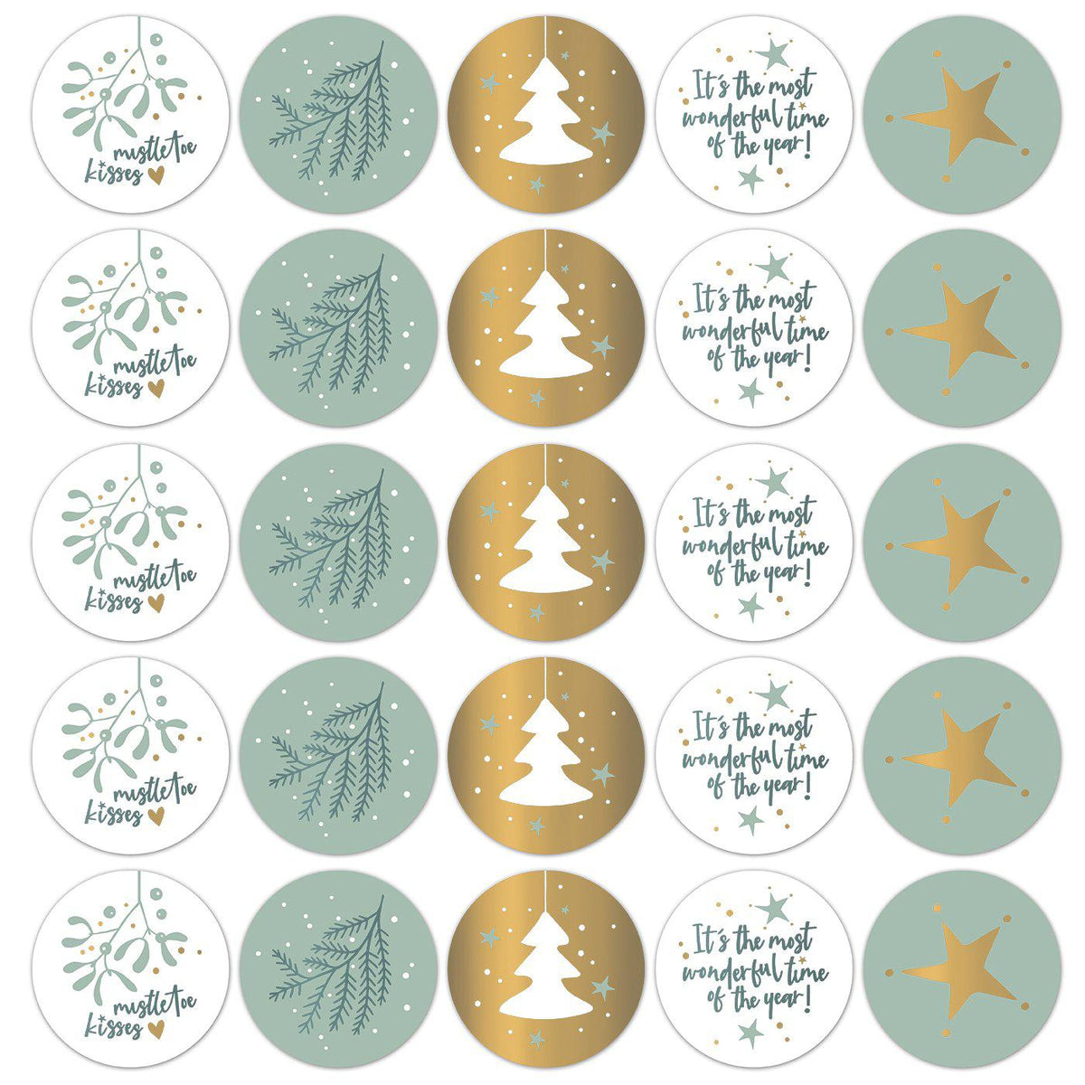 Stickers Kerstillustraties cool 50mm - 10 stuks-Gifts-Kraaltjes van Renate