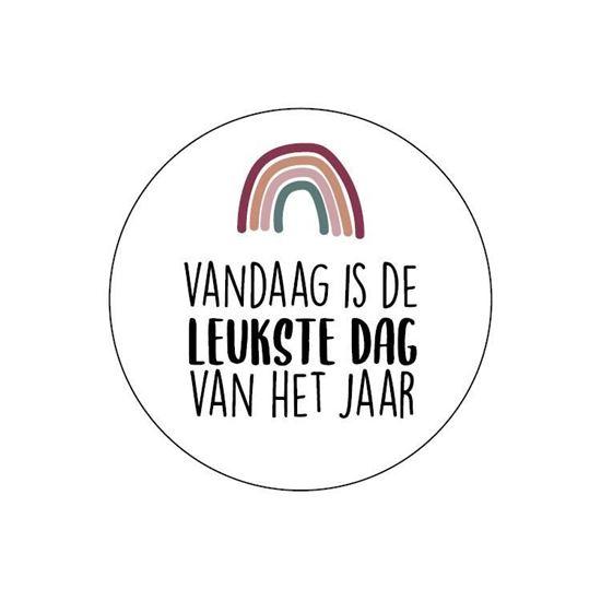 Stickers Leukste dag van het jaar regenboog 40mm - 10 stuks-Kraaltjes van Renate