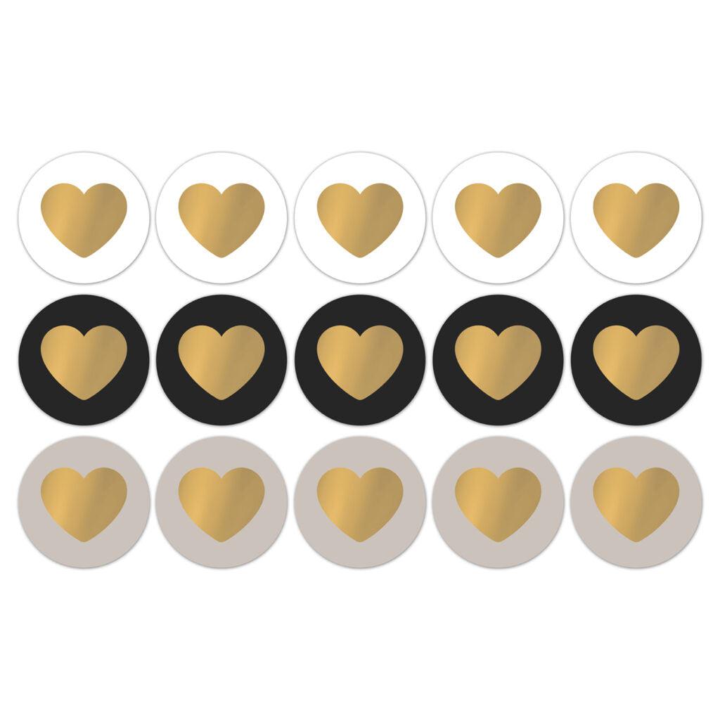 Stickers Lovely hearts chique 50mm - 10 stuks-Gifts-Kraaltjes van Renate