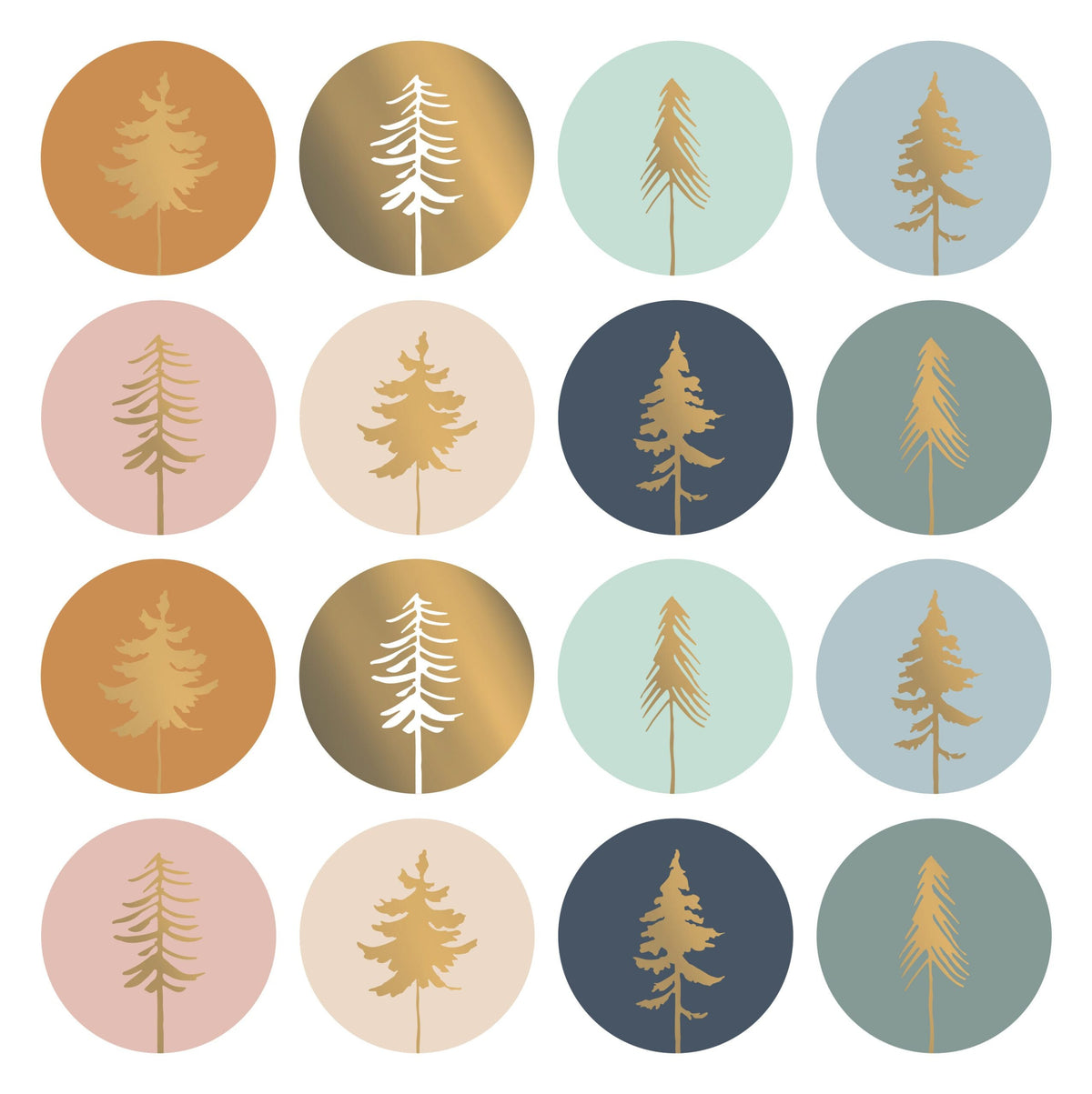 Stickers Lovely trees 50mm - 10 stuks-Kraaltjes van Renate