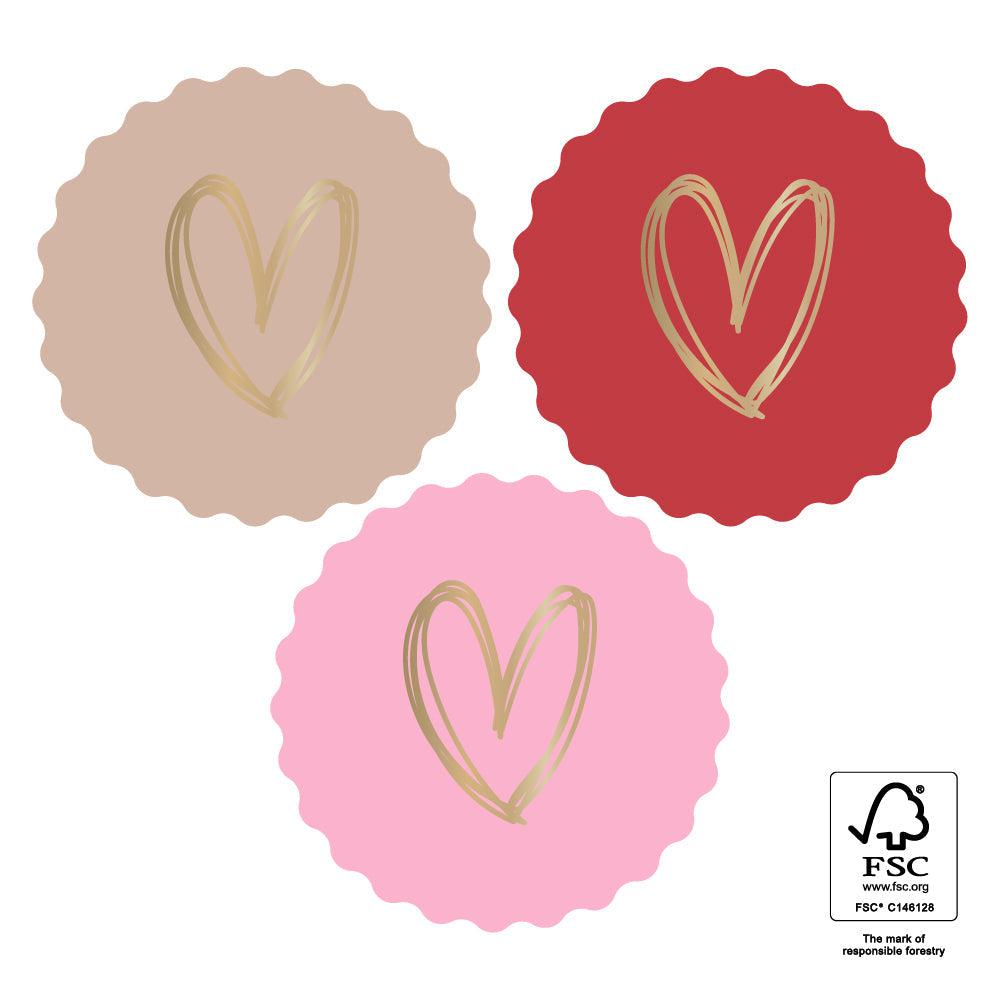 Stickers Multi - Heart Gold - Pink - 8 stuks-Gifts-Kraaltjes van Renate
