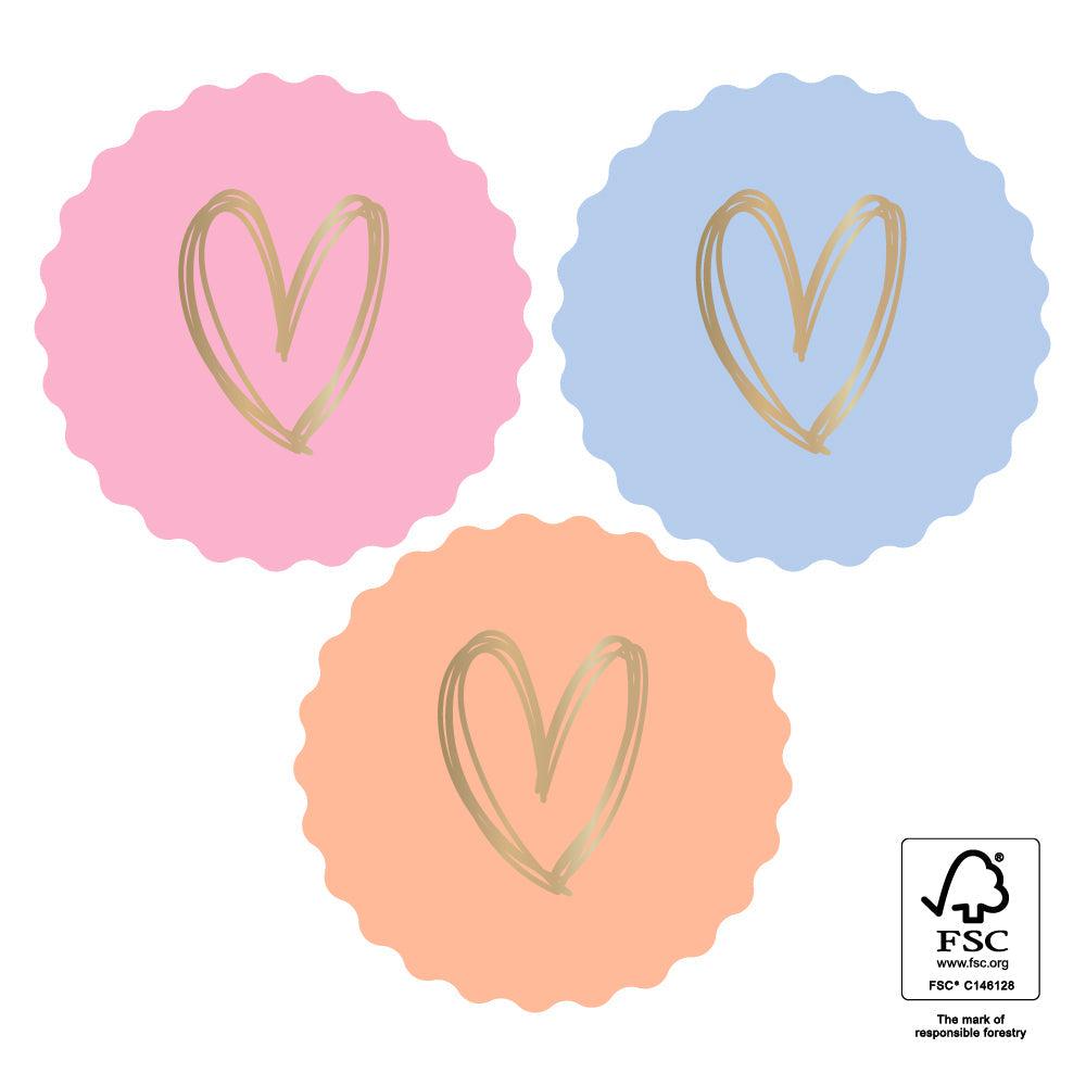 Stickers Multi - Heart Gold - Sweet - 8 stuks-Gifts-Kraaltjes van Renate