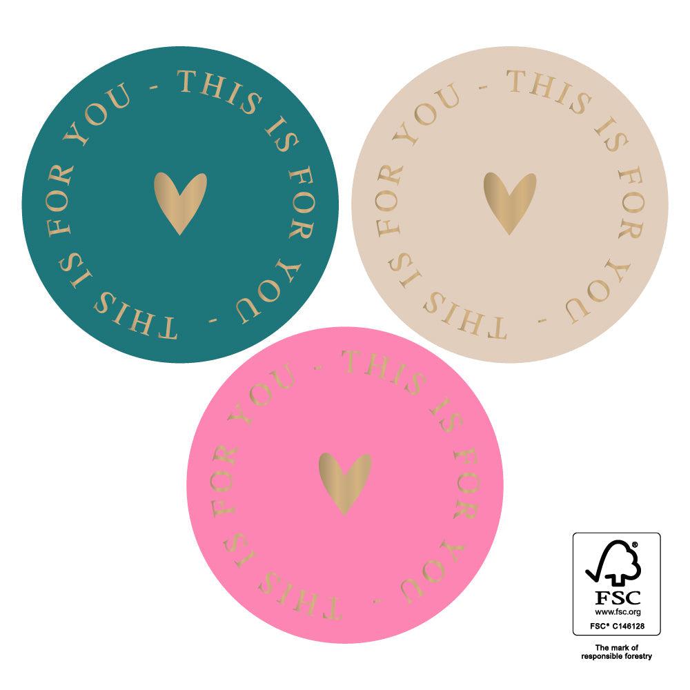 Stickers Multi - This Is For You Gold - Happy 55mm - 8 stuks-Gifts-Kraaltjes van Renate