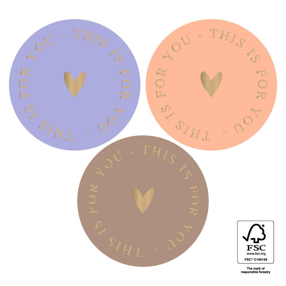 Stickers Multi - This Is For You Gold - Sweet 55mm - 8 stuks-Gifts-Kraaltjes van Renate