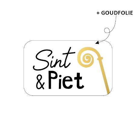 Stickers 'Sint & Piet' wit 40x25mm - 10 stuks-Gifts-Kraaltjes van Renate
