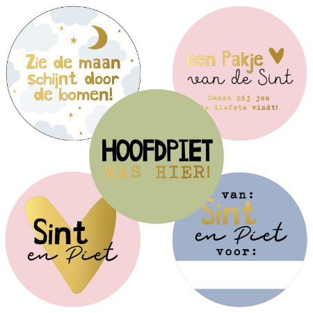Stickers 'Sinterklaas mix' multicolor 40mm - 10 stuks-Gifts-Kraaltjes van Renate