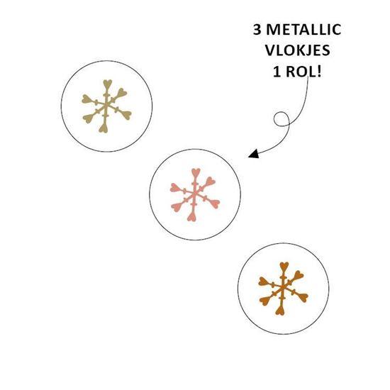 Stickers Sneeuwvlok mix 26mm - 10 stuks-Kraaltjes van Renate