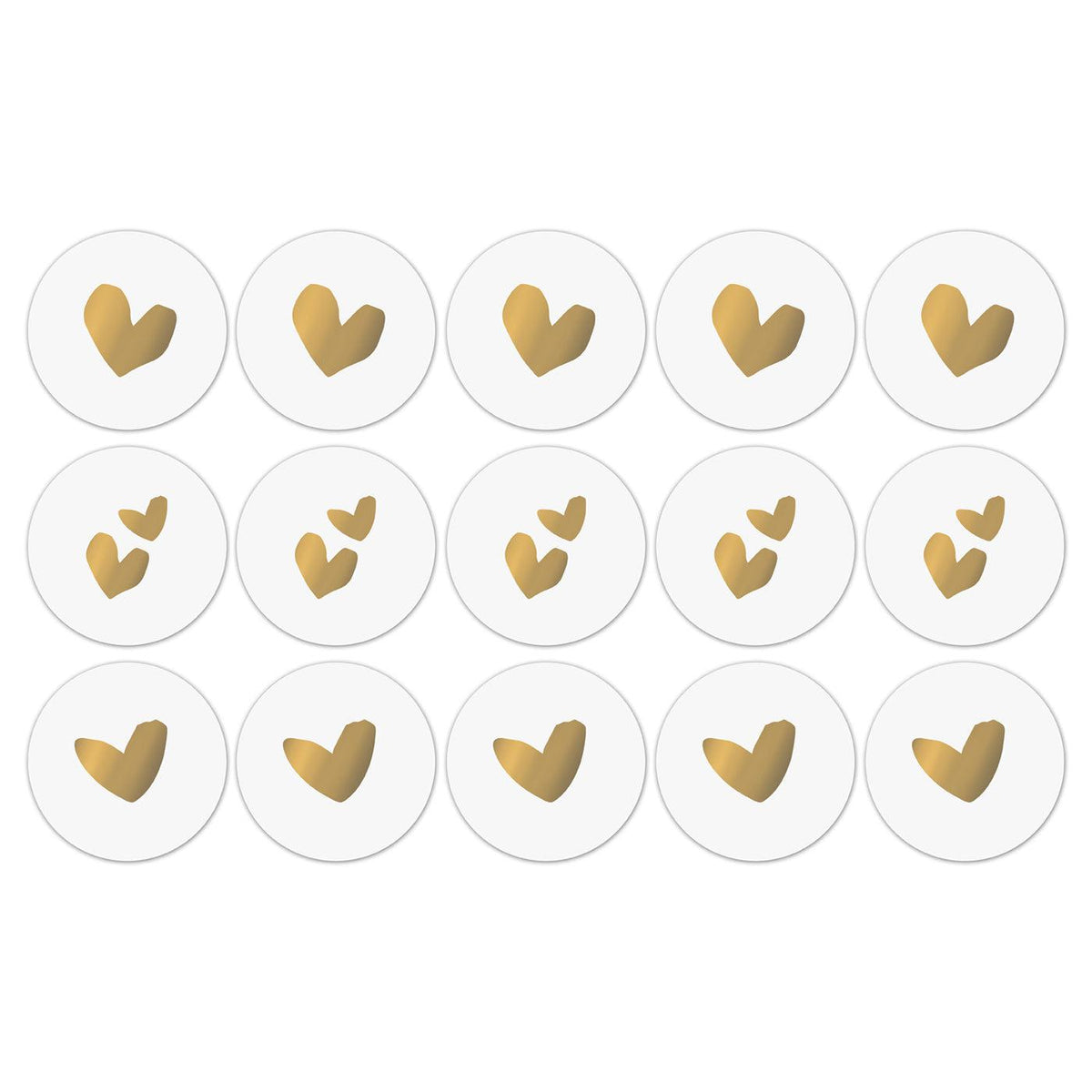 Stickers Solo Hearts wit-goud 50mm - 10 stuks-Gifts-Kraaltjes van Renate