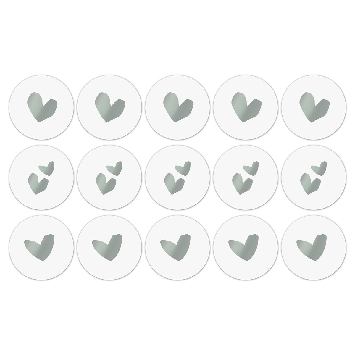 Stickers Solo Hearts wit-mint 50mm - 10 stuks-Gifts-Kraaltjes van Renate