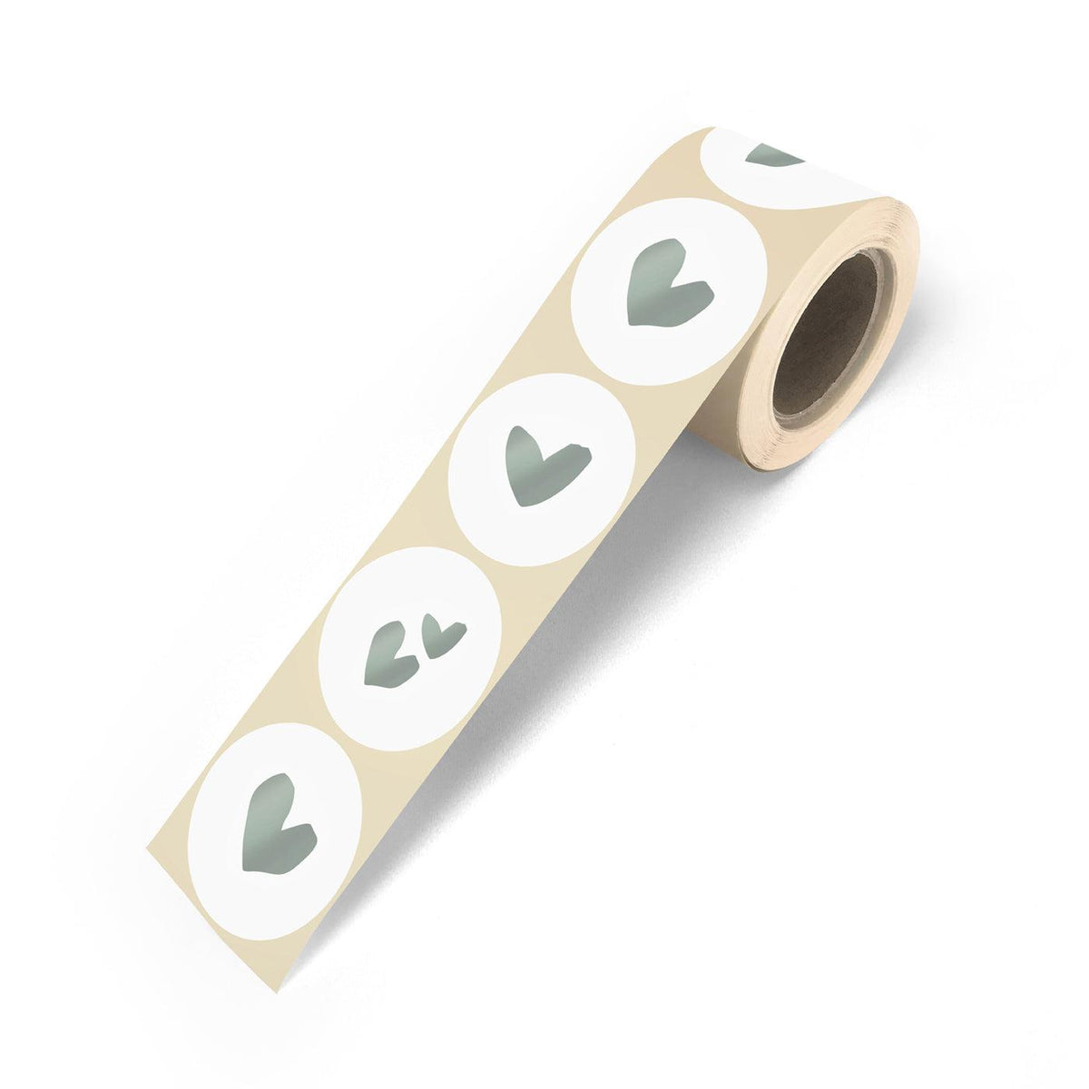 Stickers Solo Hearts wit-mint 50mm - 10 stuks-Gifts-Kraaltjes van Renate