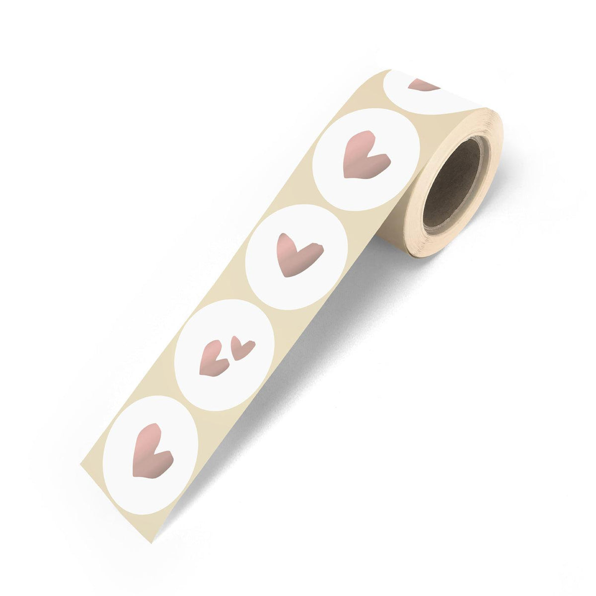 Stickers Solo Hearts wit-rosegoud 50mm - 10 stuks-Gifts-Kraaltjes van Renate