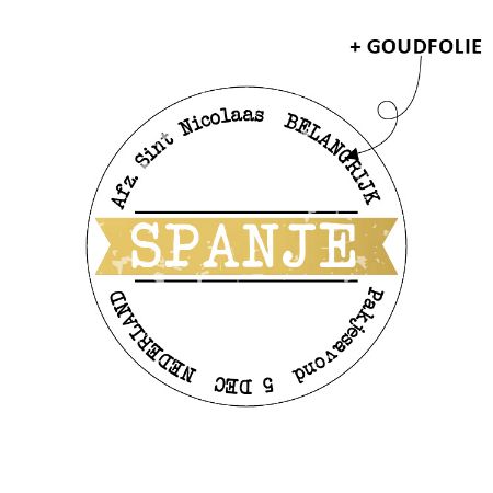 Stickers &#39;Spanje&#39; wit 40mm - 10 stuks-Gifts-Kraaltjes van Renate