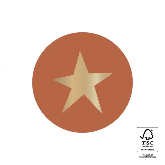Stickers Star gold dark cognac 35mm - 10 stuks-Gifts-Kraaltjes van Renate