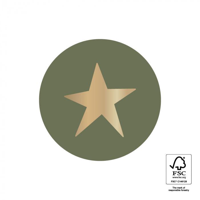 Stickers Star gold forest green 35mm - 10 stuks-Gifts-Kraaltjes van Renate