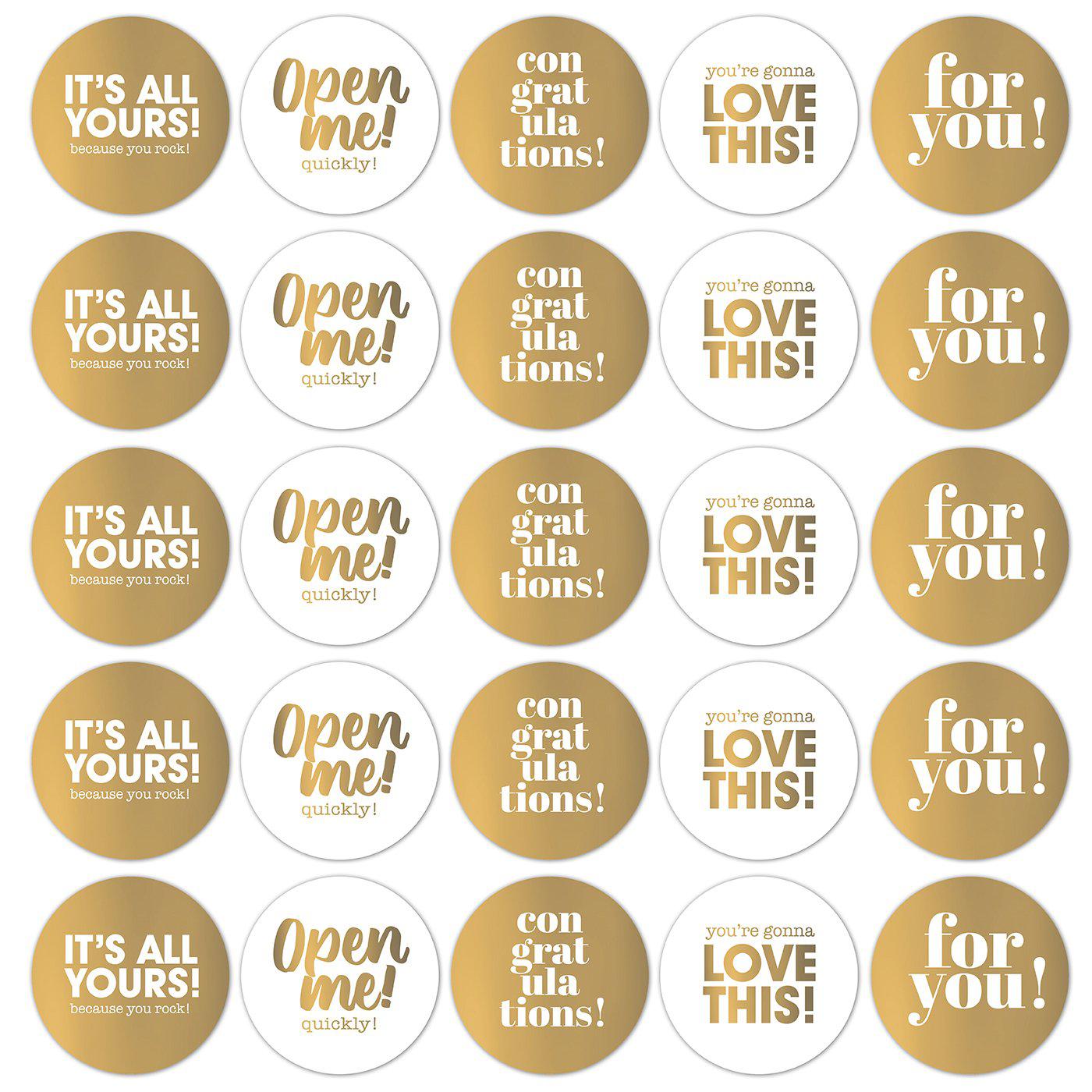 Stickers Text mix goud/wit 50mm - 10 stuks-Kraaltjes van Renate